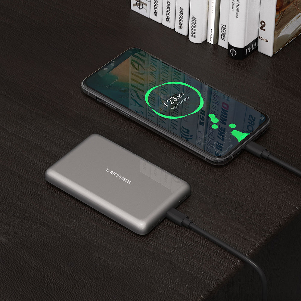 Lenyes PW0015D Ultra İnce LED Göstergeli Wireless Powerbank 15W 5000mAh