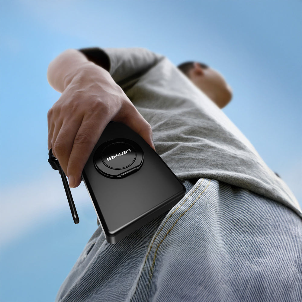 Lenyes PW1005D Standlı Akıllı Saat Kablosuz Şarj Özellikli Wireless Powerbank 20W 10000mAh Siyah