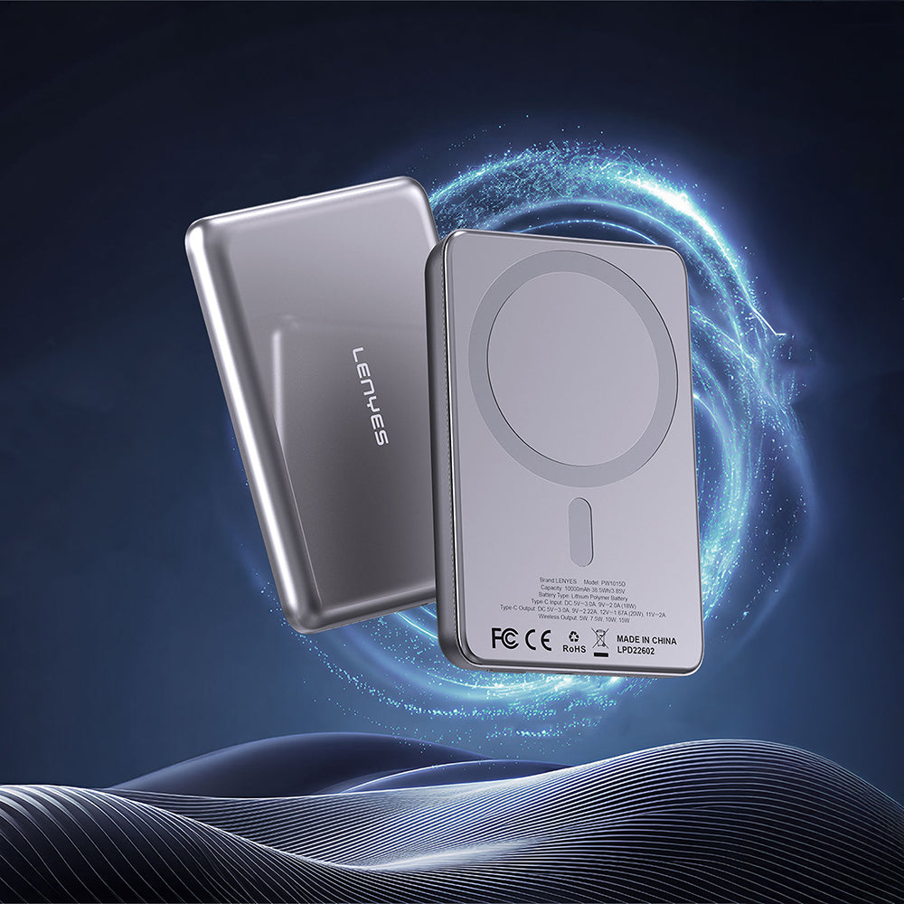 Lenyes PW1015D Ultra İnce LED Göstergeli Wireless Powerbank 15W 10000mAh