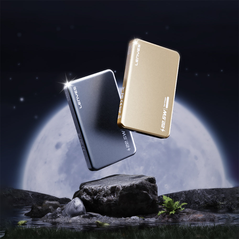 Lenyes PW119D PD 20W Ultra İnce Hızlı Şarj Özellikli Wireless Powerbank 15W 10.000mAh Gold