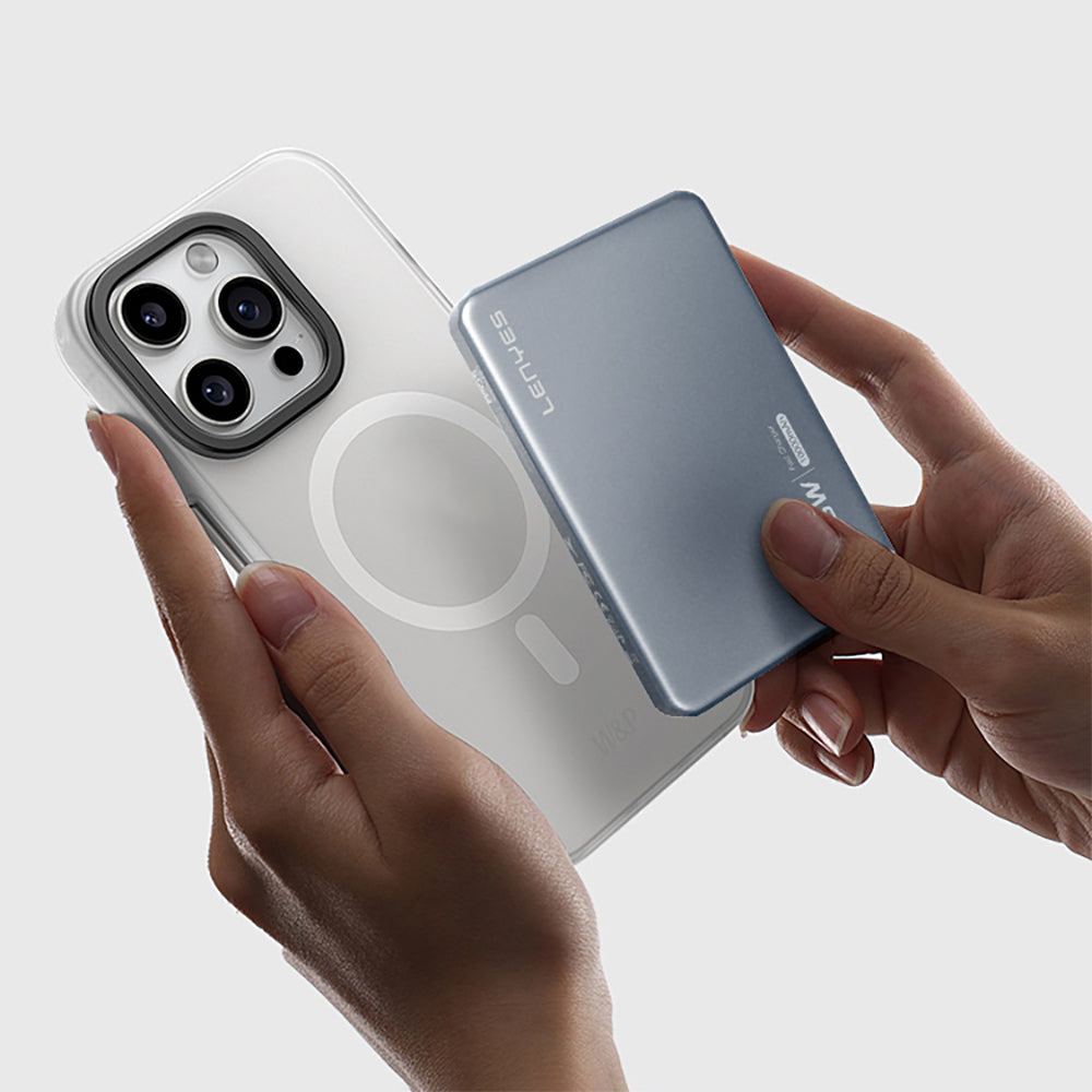 Lenyes PW119D PD 20W Ultra İnce Hızlı Şarj Özellikli Wireless Powerbank 15W 10.000mAh Füme