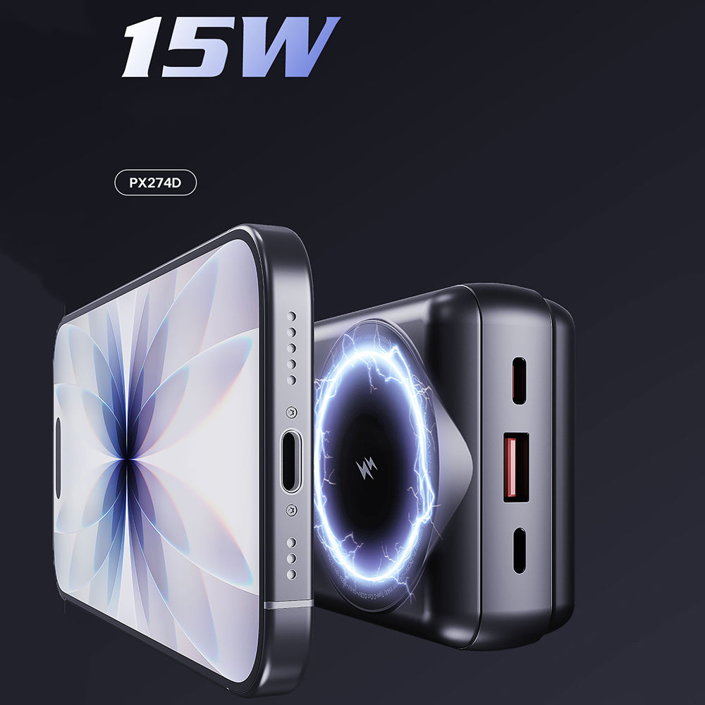 Lenyes PX274D PD 22.5W Standlı M-safe Şarj Özellikli Wireless Powerbank 15W 20000mAh Siyah