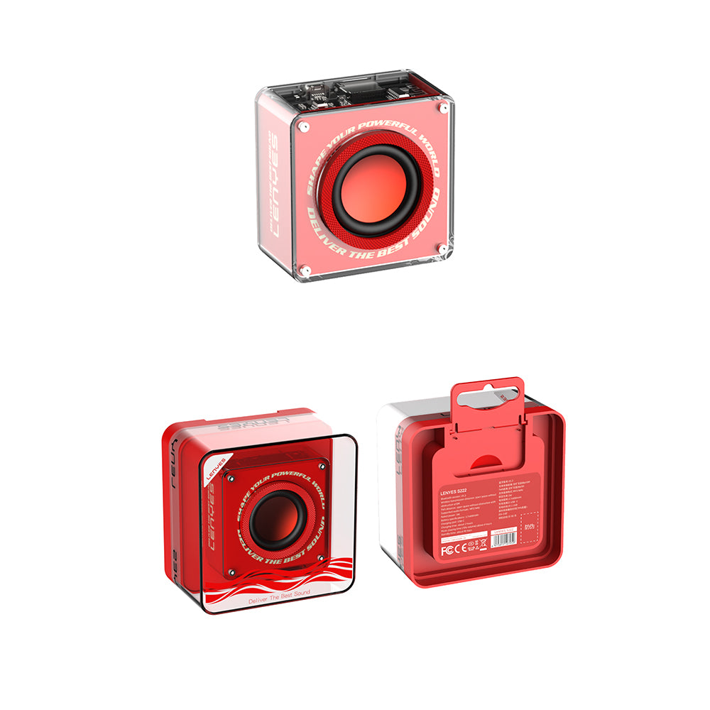 Lenyes S222 Mini TWS Kablosuz Bluetooth Hoparlör v5.3 5W Siyah