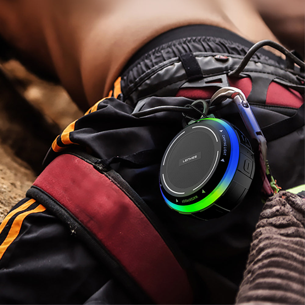 Lenyes S223 RGB Işıklı Askı Aparatlı Mini Bluetooth Speaker Hoparlör v5.3 Siyah