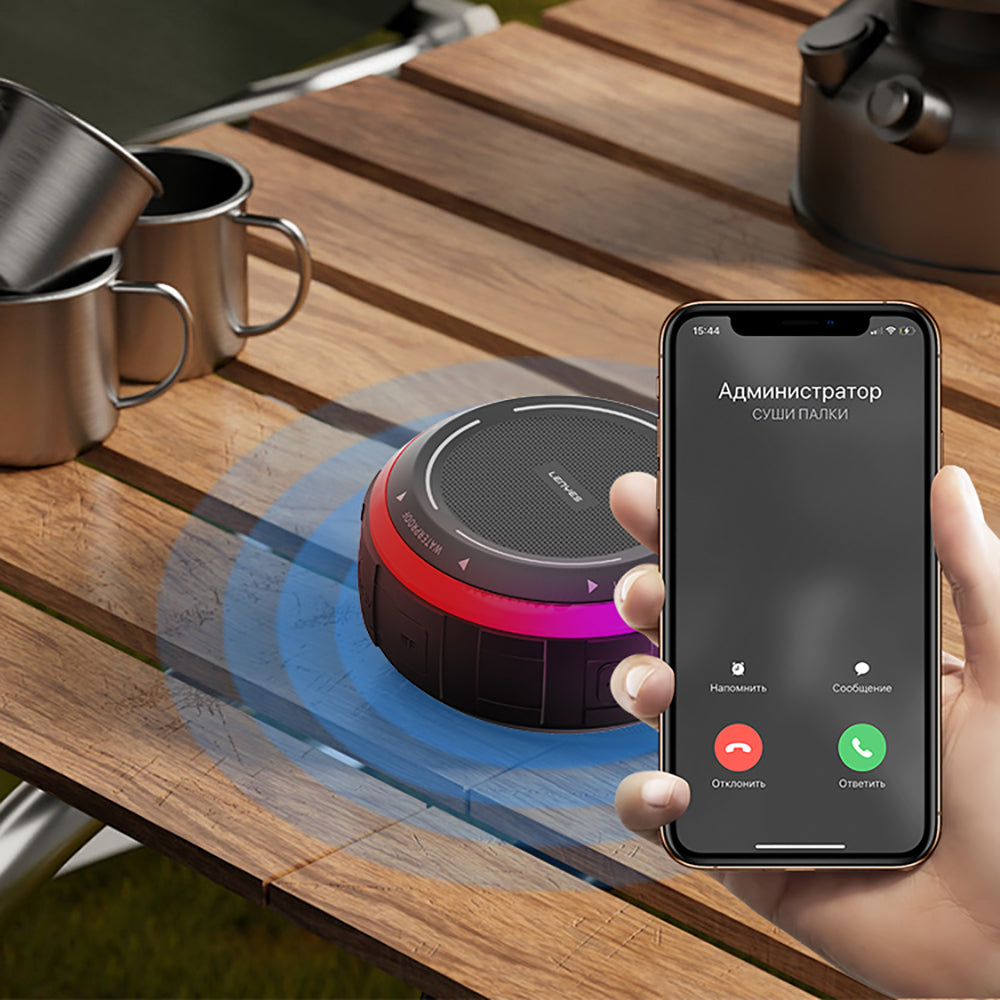 Lenyes S223 RGB Işıklı Askı Aparatlı Mini Bluetooth Speaker Hoparlör v5.3 Sarı