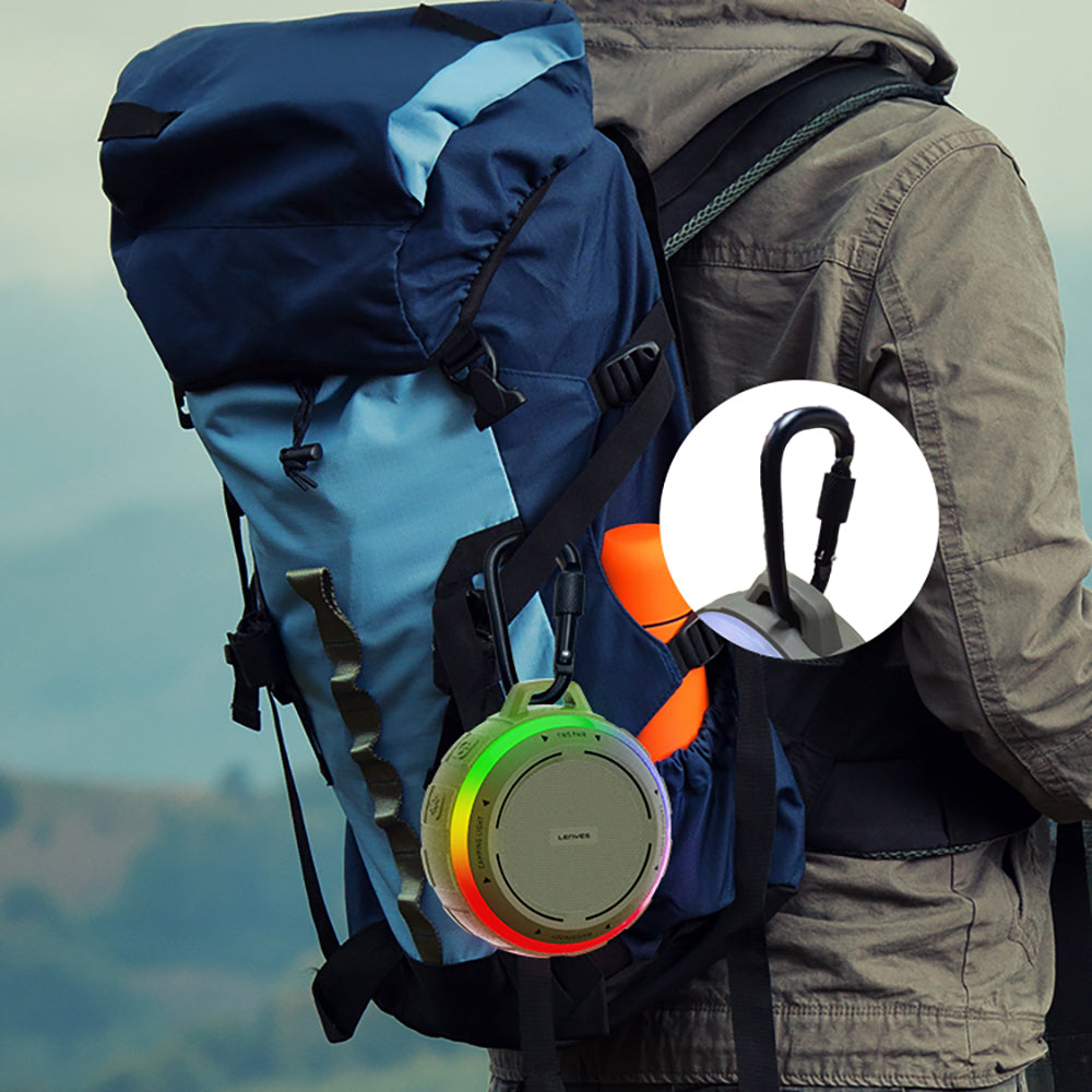 Lenyes S223 RGB Işıklı Askı Aparatlı Mini Bluetooth Speaker Hoparlör v5.3 Yeşil