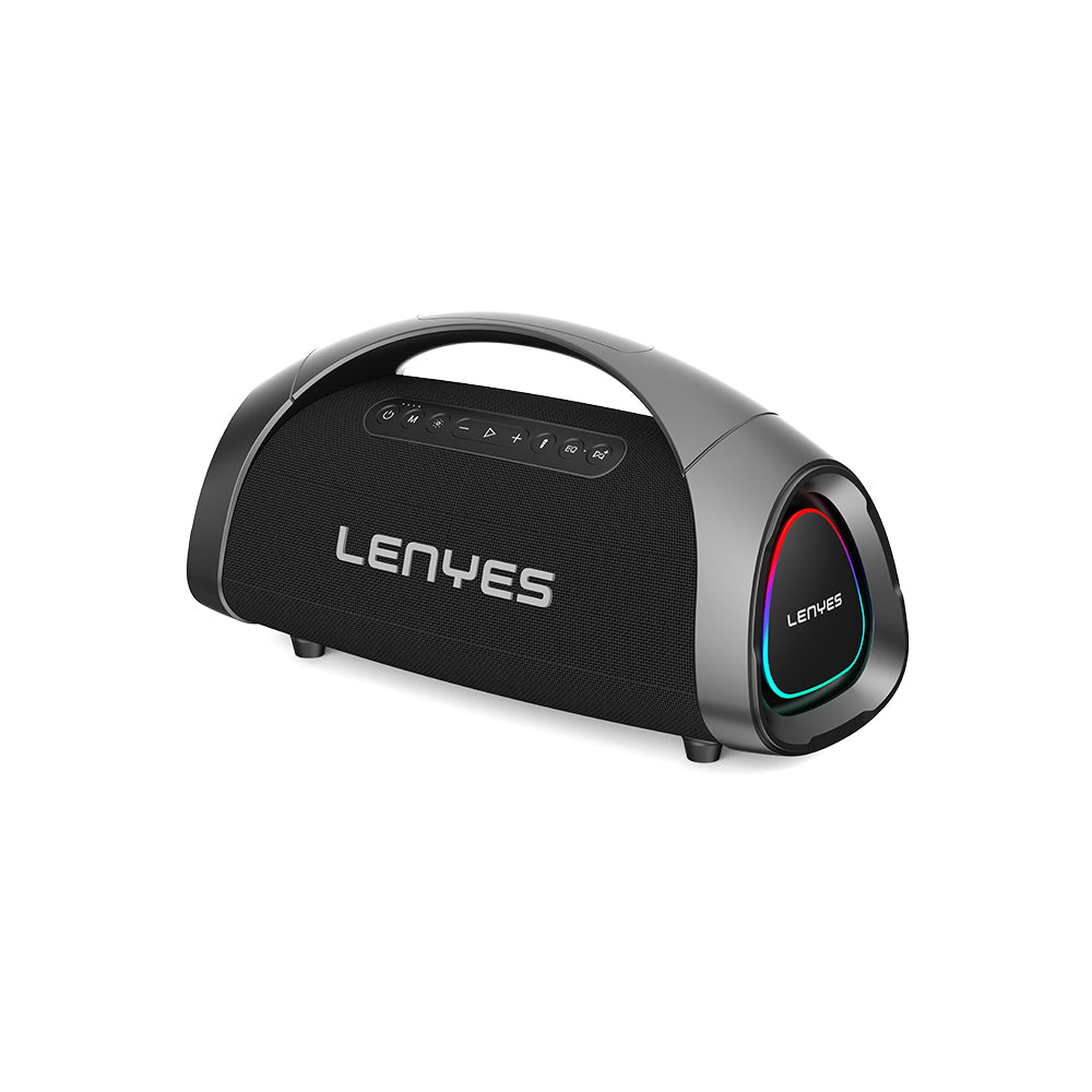 Lenyes S873 RGB Işıklı Taşınabilir Kumandalı&Mikrofonlu TWS Bluetooth Speaker Hoparlör v5.3 Siyah