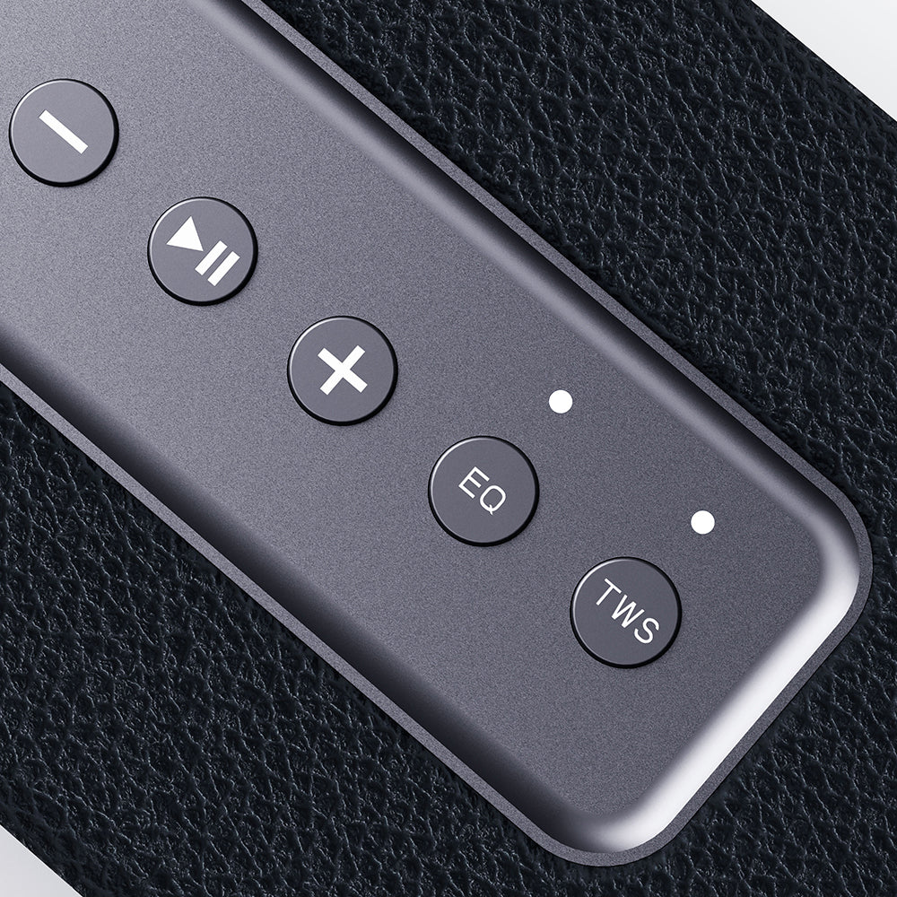 Lenyes S875 Elegance Serisi RGB Işıklı Taşınabilir Su Geçirmez TWS Bluetooth Hoparlör v5.3 40W Siyah