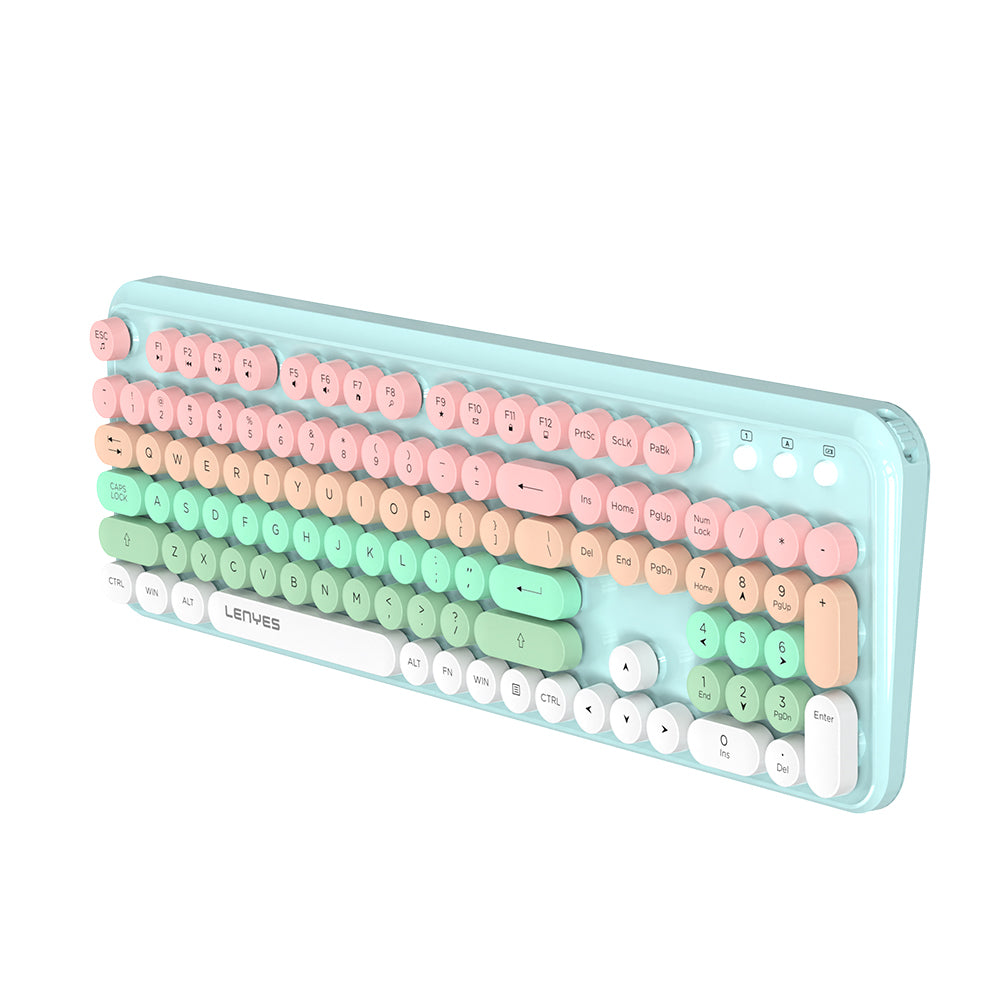 Lenyes WK103 Mekanik 2in1 2.4G Kablosuz Klavye ve 1600 DPI Mouse Seti Gri