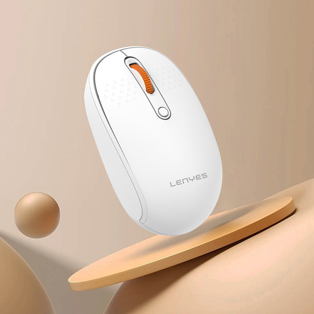 Lenyes WS101 Sessiz Buton Tasarımlı Ergonomik 2.4G Kablosuz Mouse 1600 DPI Beyaz