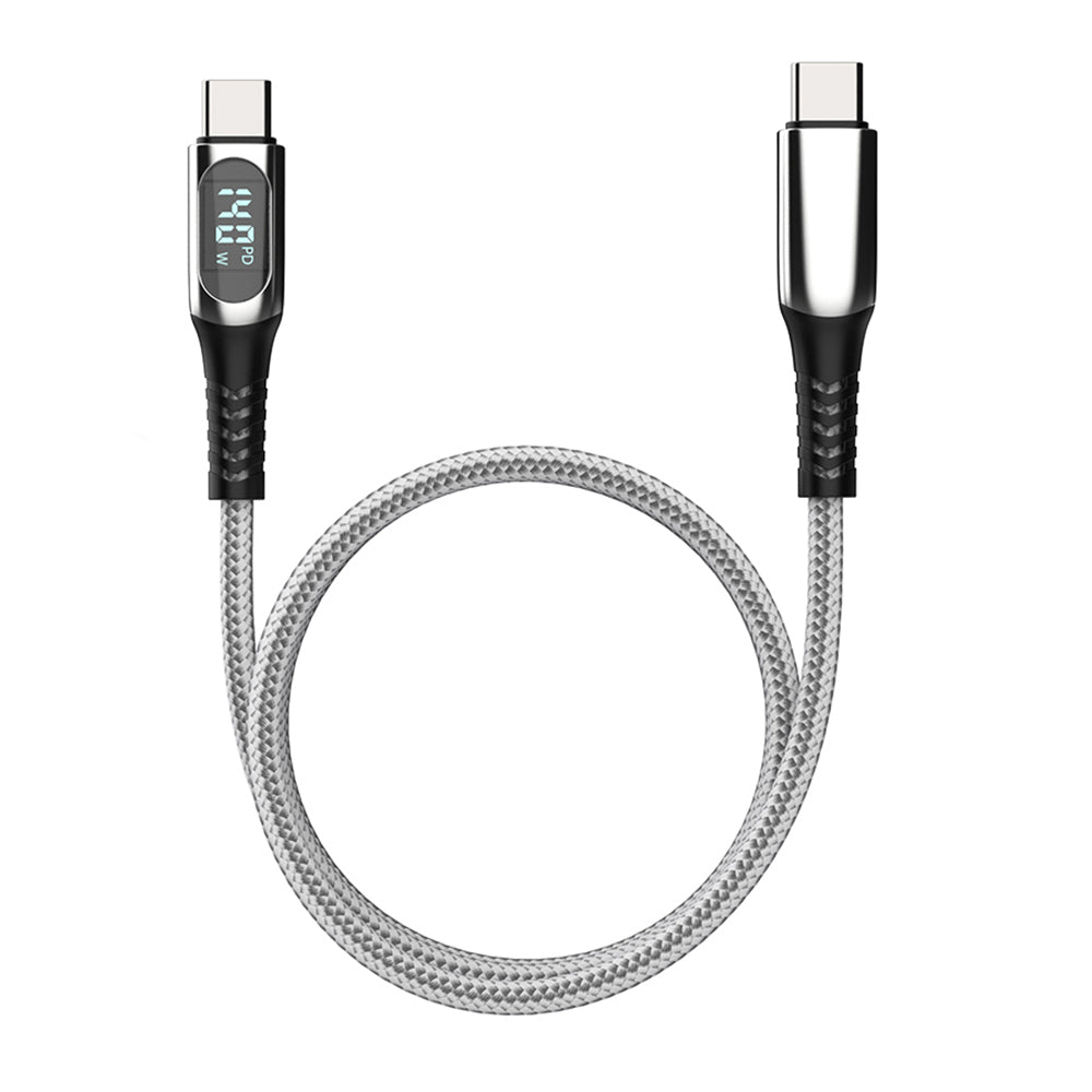 Micflip A08 Type-C to Type-C Dijital LED Göstergeli Data ve Şarj Kablosu 140W 1M
