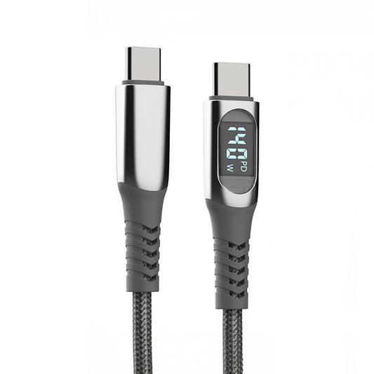 Micflip A08 Type-C to Type-C Dijital LED Göstergeli Data ve Şarj Kablosu 140W 1M