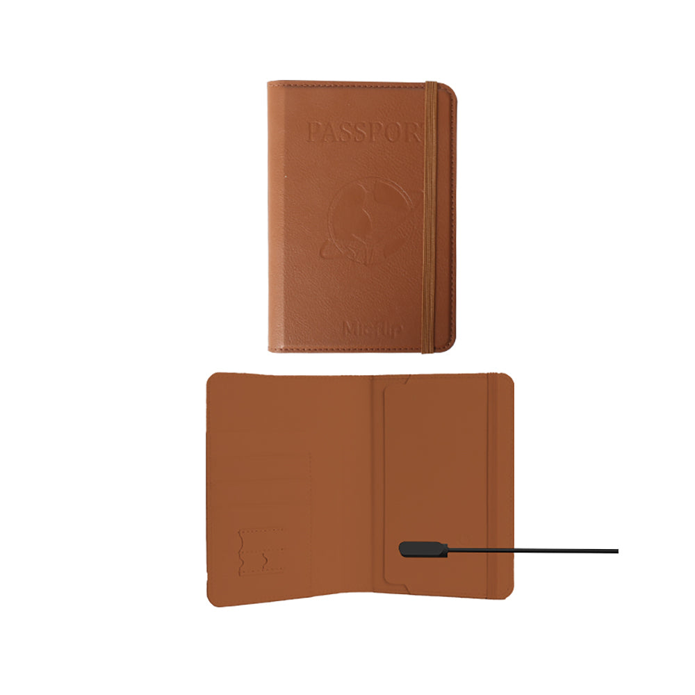 Micflip K02 iOS Cihazlar İçin FindMy Özellikli Pasaport Kart ve Sim Bölmeli Mikrofiber Deri Cüzdan