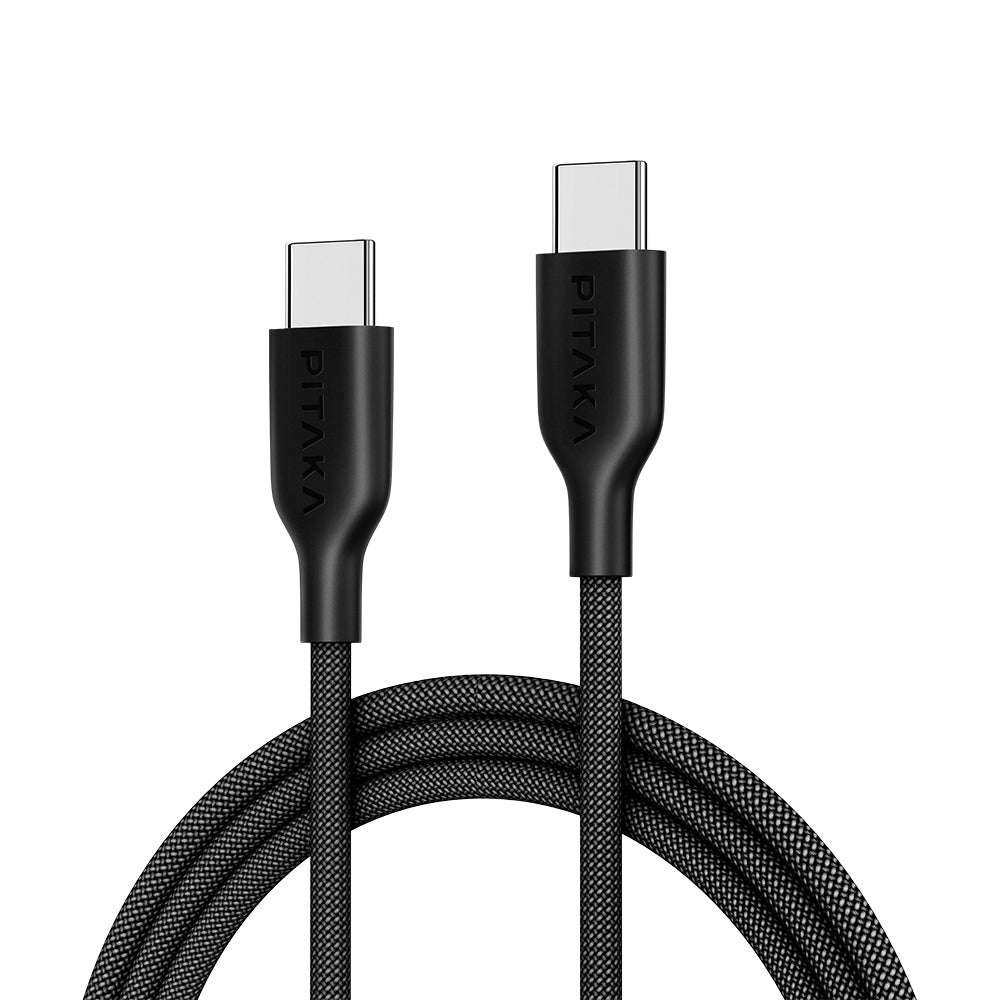 Pitaka Flex Braided Örgülü Tasarımlı Type-C to Type-C PD Data ve Şarj Kablosu 60W 1.2M Siyah