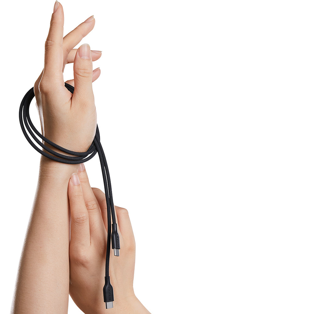 Pitaka Flex Braided Örgülü Tasarımlı Type-C to Type-C PD Data ve Şarj Kablosu 60W 1.2M Siyah