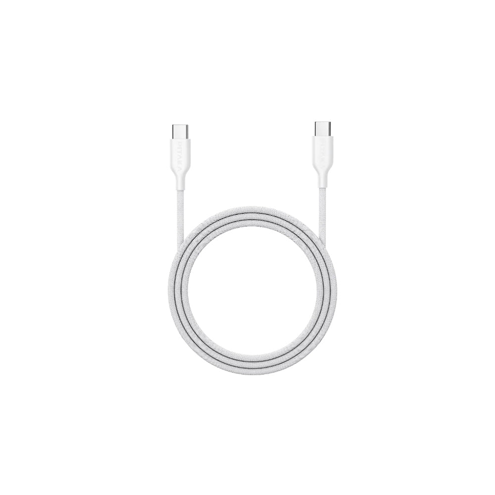 Pitaka Flex Braided Örgülü Tasarımlı Type-C to Type-C PD Data ve Şarj Kablosu 60W 1.2M Beyaz