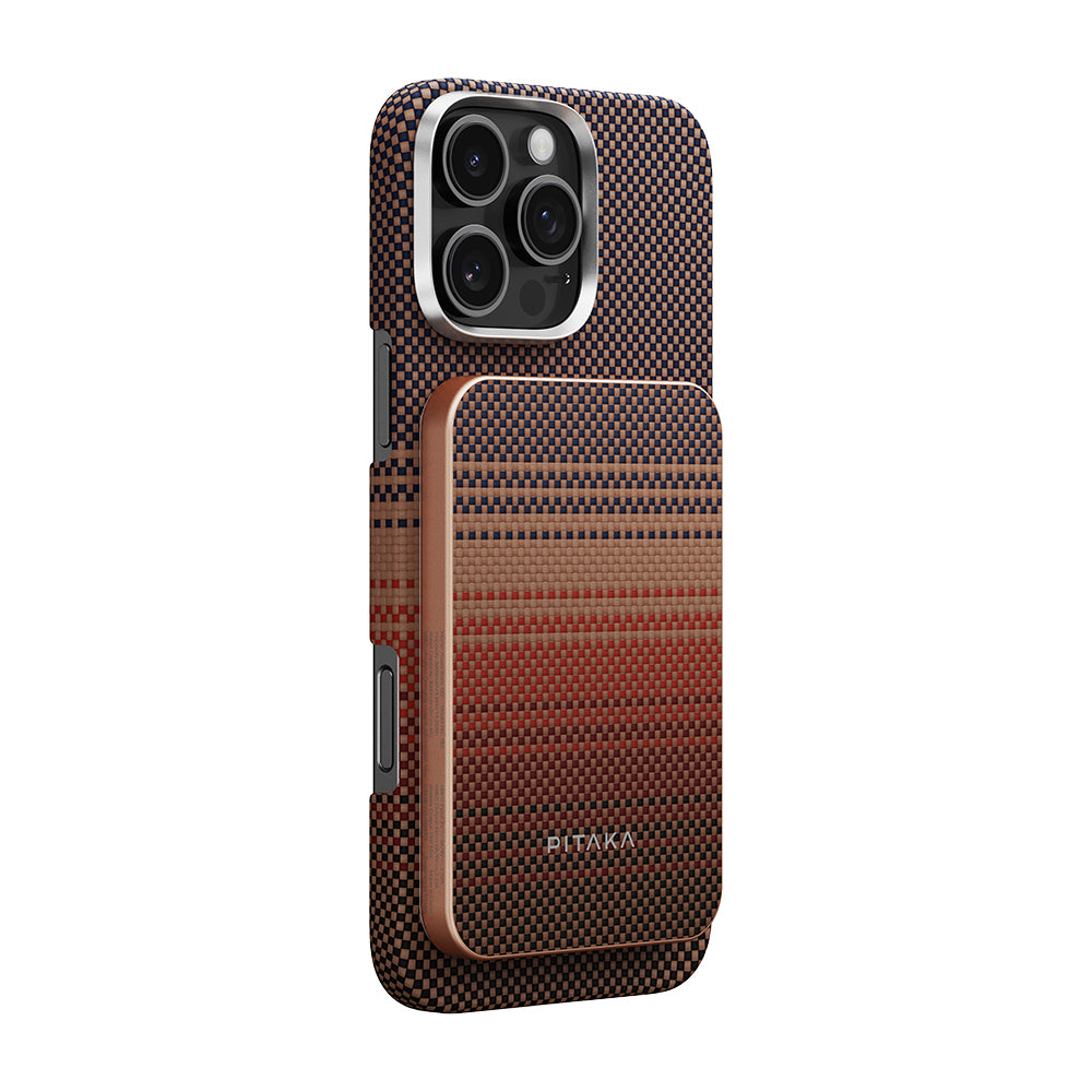 Pitaka Tactile Woven Qi2 Şarj Teknolojili Aramid Fiber M-Safe Powerbank 15W 5000mAh Siyah-Yeşil