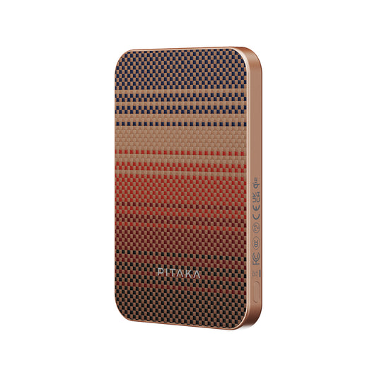 Pitaka Tactile Woven Qi2 Şarj Teknolojili Aramid Fiber M-Safe Powerbank 15W 5000mAh Siyah-Yeşil