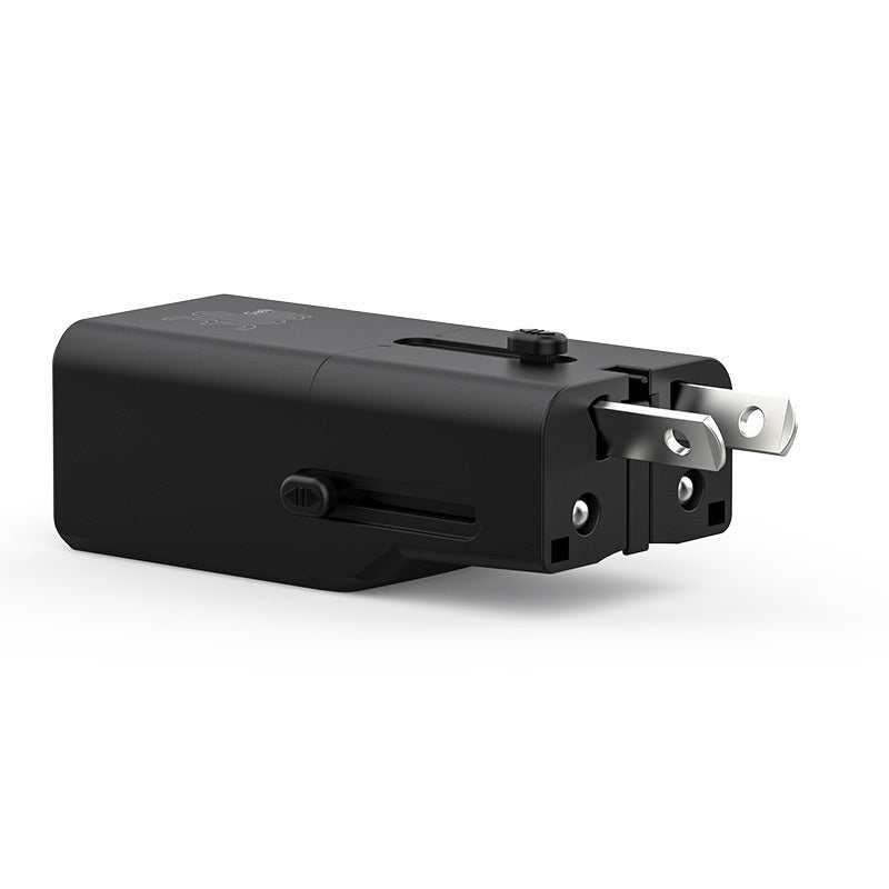 Recci RCG-P07 Çoklu Universal US/UK/EU/AU Uyumlu Şarj Adaptörü 30W Siyah