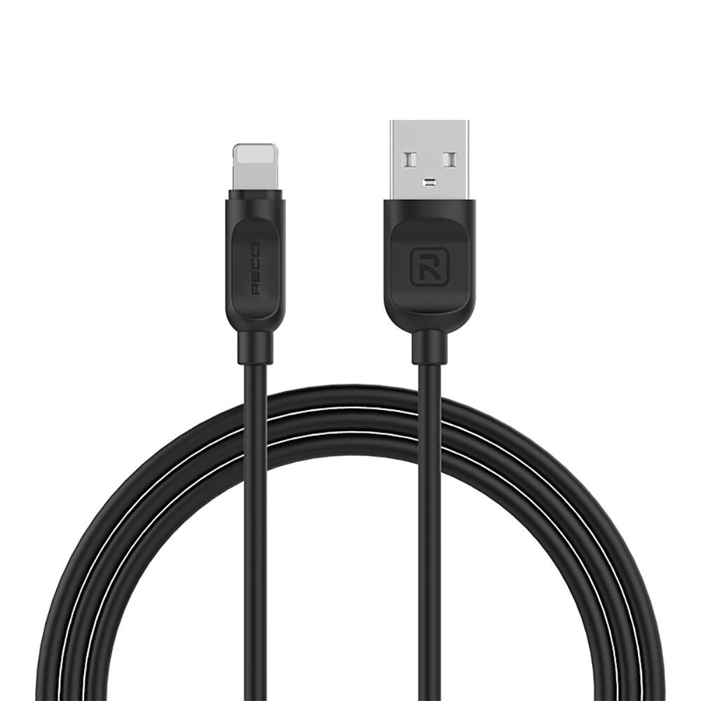 Recci RCL-P100 City of Sky Serisi Lightning to USB-A Data ve Şarj Kablosu 1M Siyah