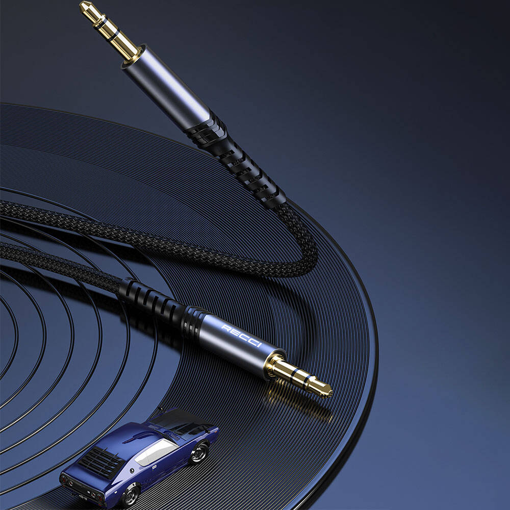 Recci RDS-A28 3.5mm to 3.5mm AUX Audio Kablo Gri