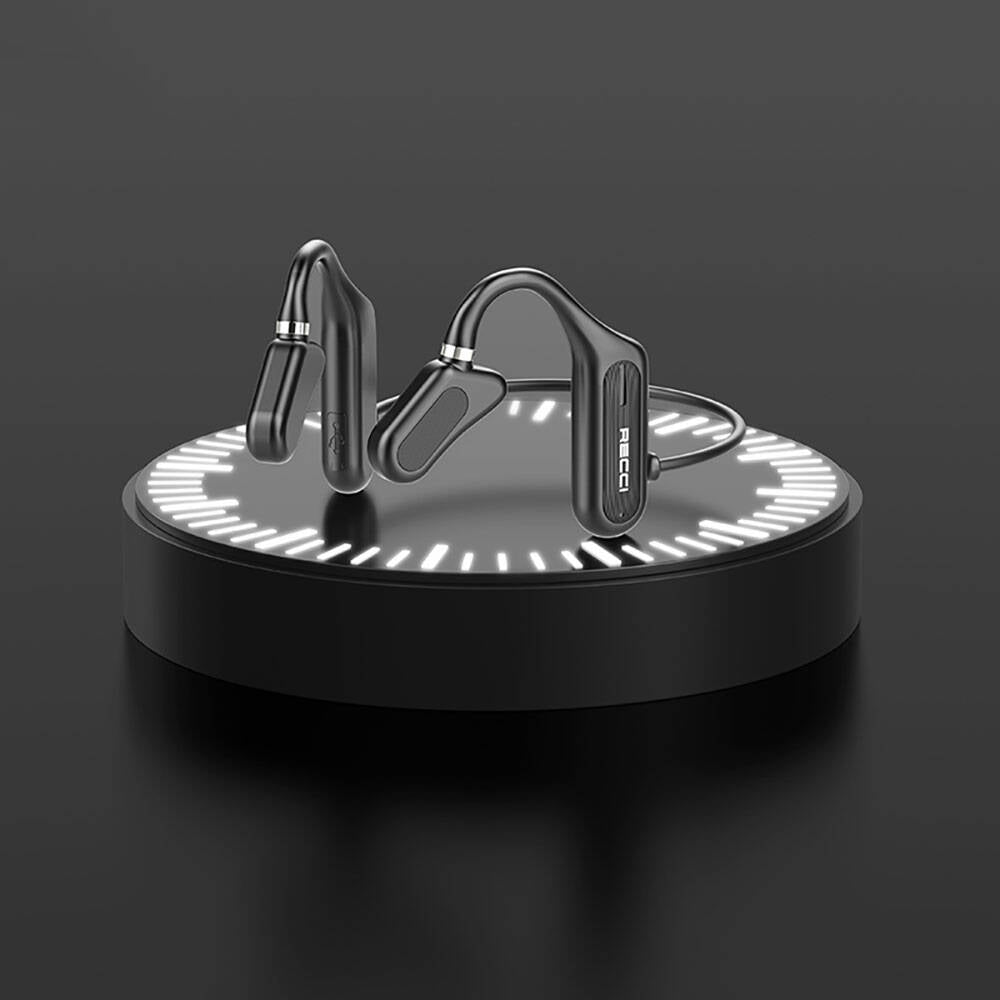 Recci REP-W27 Flutter Serisi Suya Dayanıklı Sporcu Bluetooth Kulaklık Siyah