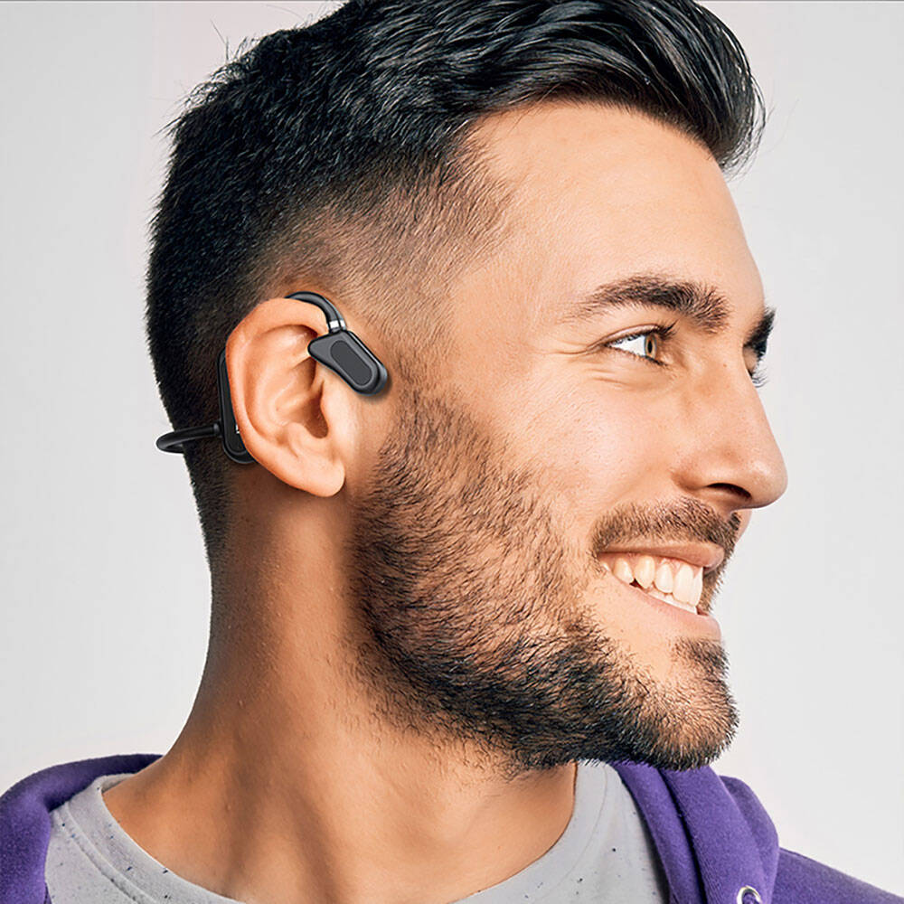 Recci REP-W27 Flutter Serisi Suya Dayanıklı Sporcu Bluetooth Kulaklık Siyah