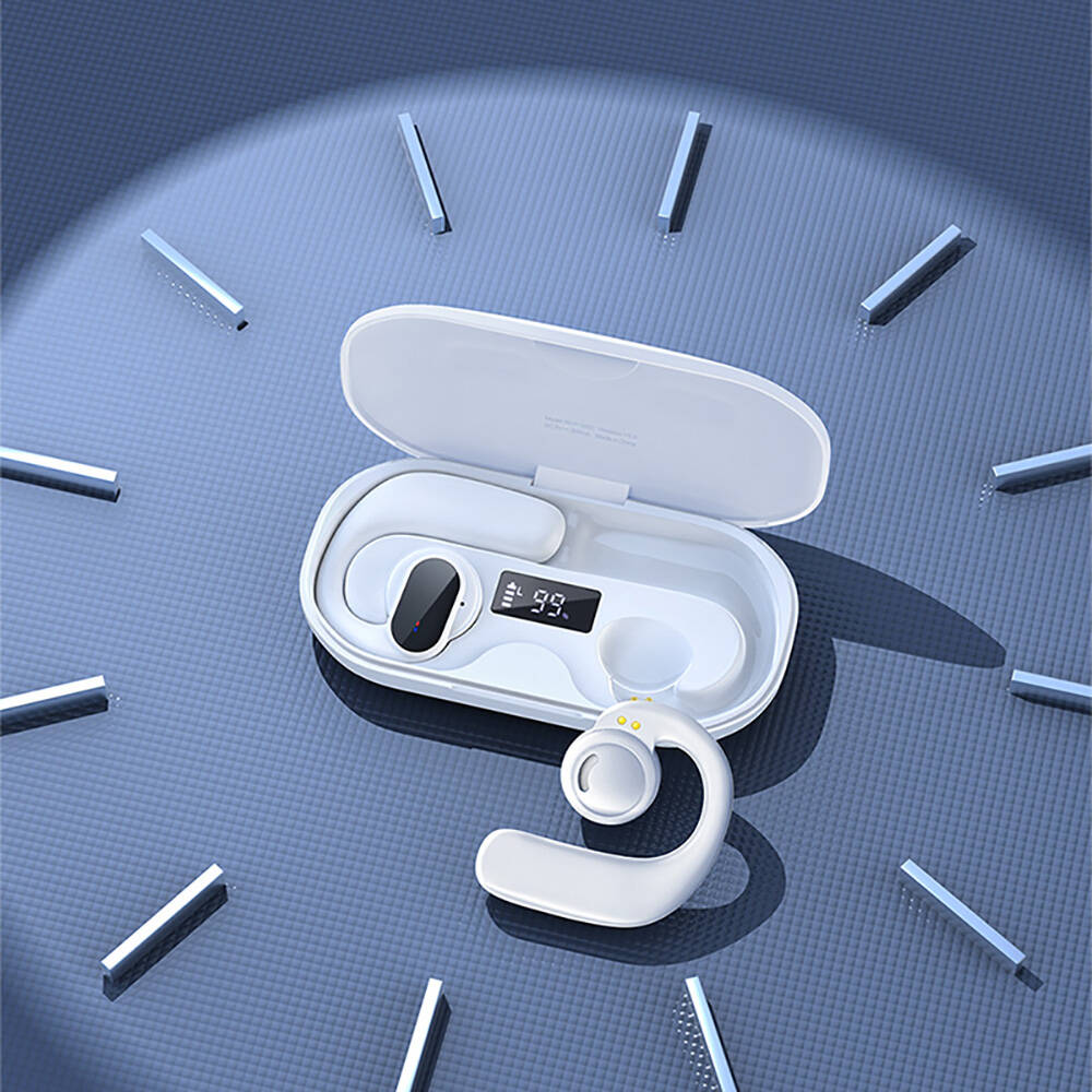 Recci REP-W60 Angel Serisi Dijital LED Göstergeli Hi-Fi Ses Kaliteli TWS Kulak İçi Bluetooth v5.3 Kulaklık Beyaz