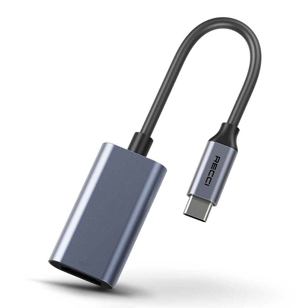 Recci RH11 HDMI to Type-C Dönüştürücü Kablo Gri