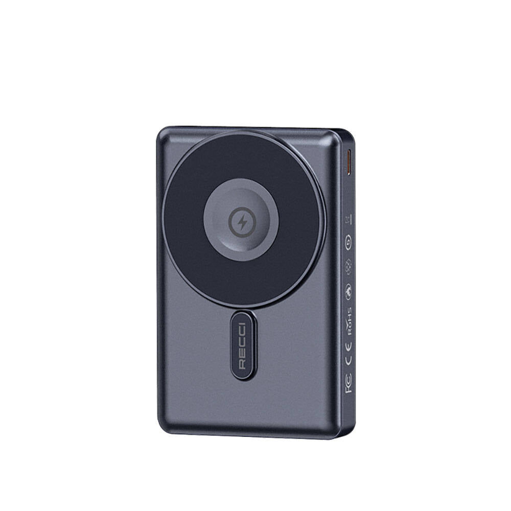 Recci RPB-W19 Standlı Magsafe Şarj Özellikli Powerbank 10.000mAh Siyah