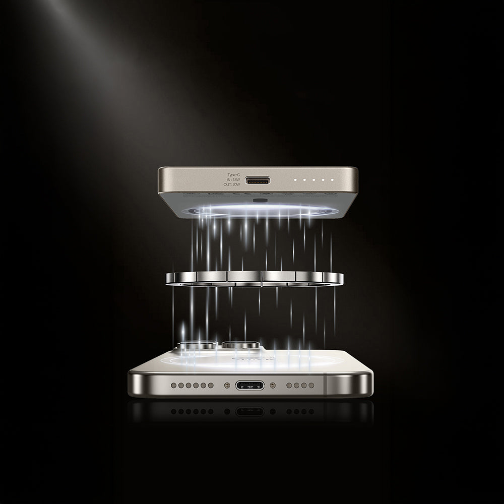 Recci RPB-W36 Ultra İnce PD 20W Hızlı Şarj Özellikli Wireless Powerbank 15W 10000mAh Gri