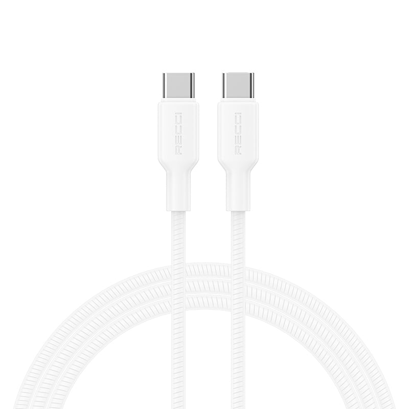 Recci RS56CC Type-C to Type-C PD Hızlı Şarj Özellikli Data ve Şarj Kablosu 100W 1.2M Beyaz