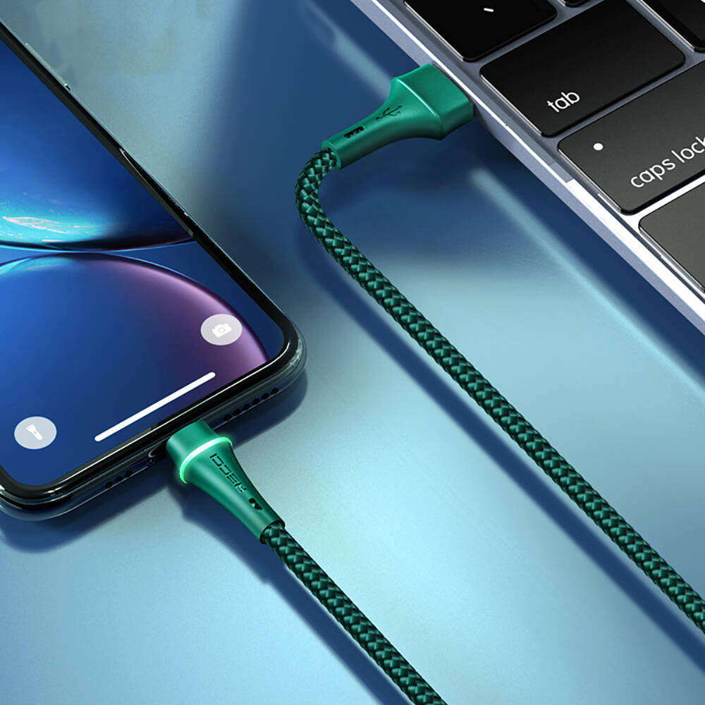 Recci RTC-N19C Genbu Serisi USB-A to Type-C 3A Hızlı Şarj Özellikli Şarj ve Data Kablosu 1M Siyah