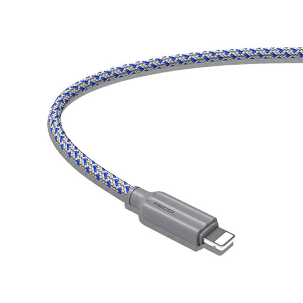 Recci RTC-N23L 2.4A Hızlı Şarj Özellikli Lightning to USB-A Kablo 1M Gri