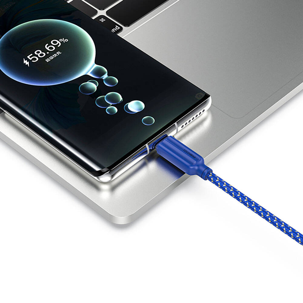 Recci RTC-N23L 2.4A Hızlı Şarj Özellikli Lightning to USB-A Kablo 1M Gri