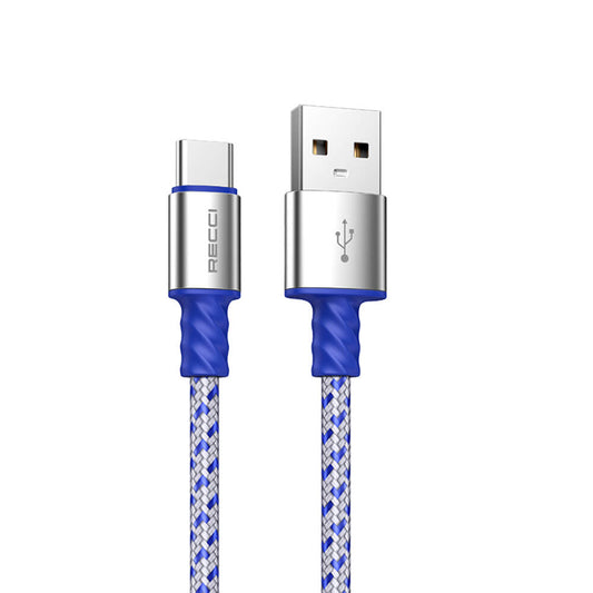 Recci RTC-N32C Instant Serisi USB-A to Type-C 3A Hızlı Şarj Özellikli Şarj ve Data Kablosu 1M Gümüş