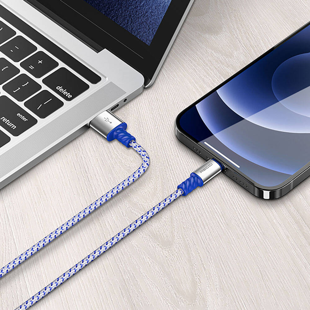 Recci RTC-N32C Instant Serisi USB-A to Type-C 3A Hızlı Şarj Özellikli Şarj ve Data Kablosu 1M Gümüş