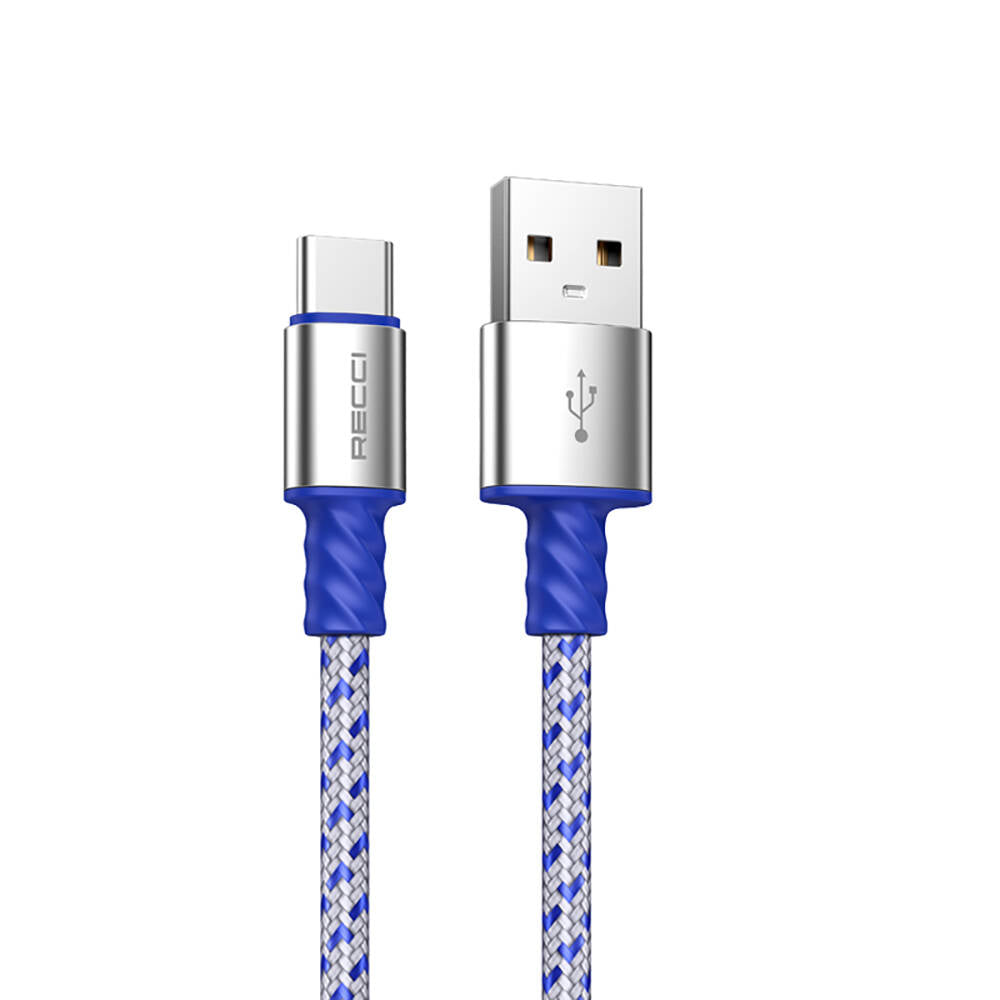 Recci RTC-N33C Instant Serisi USB-A to Type-C 3A Hızlı Şarj Özellikli Şarj ve Data Kablosu 2M Gümüş