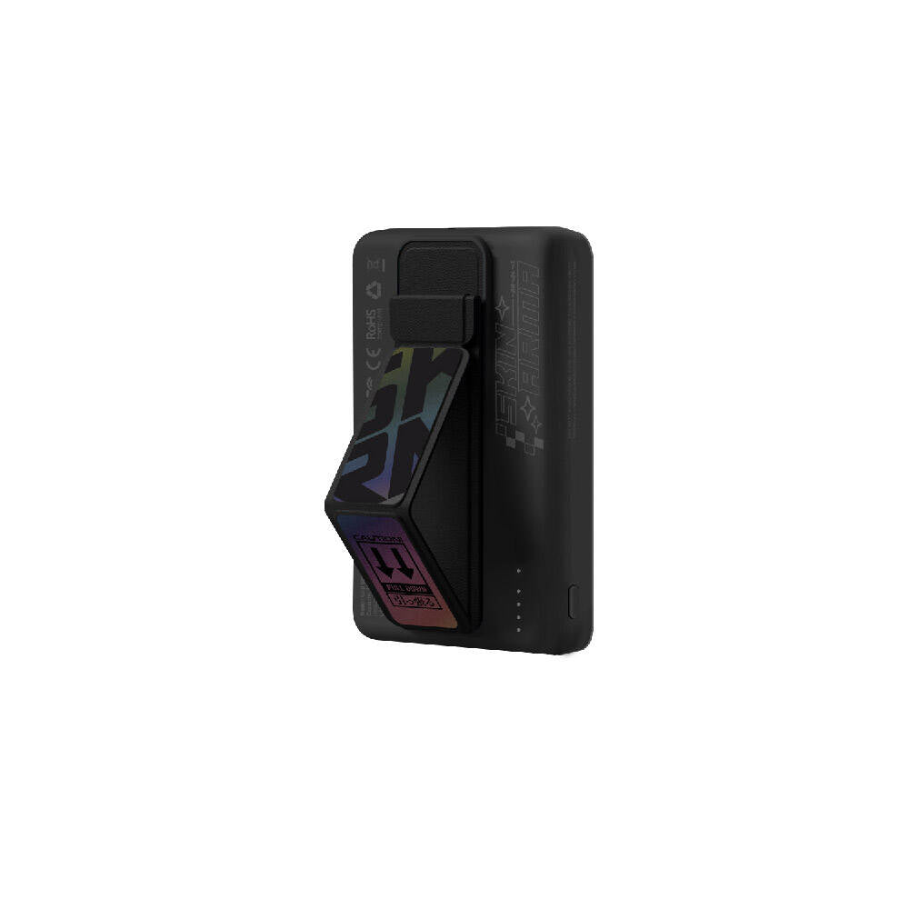 SkinArma Kira Kobai Holografik Tasarımlı Standlı Wireless ve PD Hızlı Şarj Özellikli Powerbank 15W 10000mAh Siyah