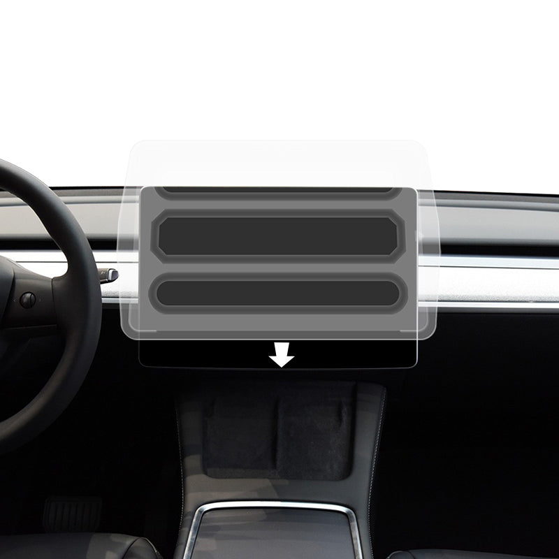 Tesla Model Y CaseWorld Araç Multimedya Uygulama Aparatlı Ekran Koruyucu Şeffaf