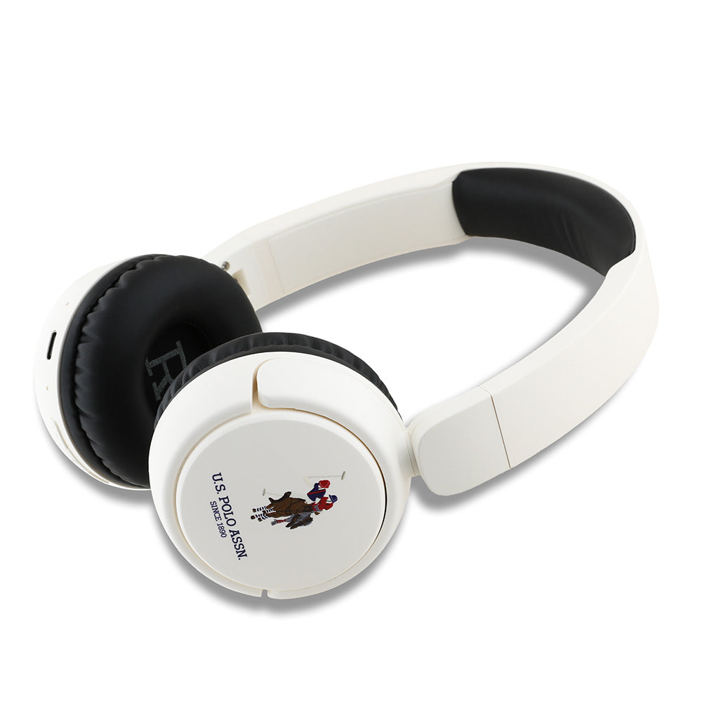 U.S Polo Assn. Orjinal Lisanslı Katlanabilir Ayarlanabilir Baskı Logolu Kulak Üstü Bluetooth Kulaklık v5.3 Siyah