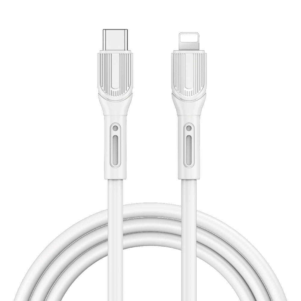Wiwu Armor Wİ-C005 Kablo Ucu Korumalı Tasarım 20W Hızlı Şarj Özellikli Type-C to Lightning PD Kablo 1M Beyaz