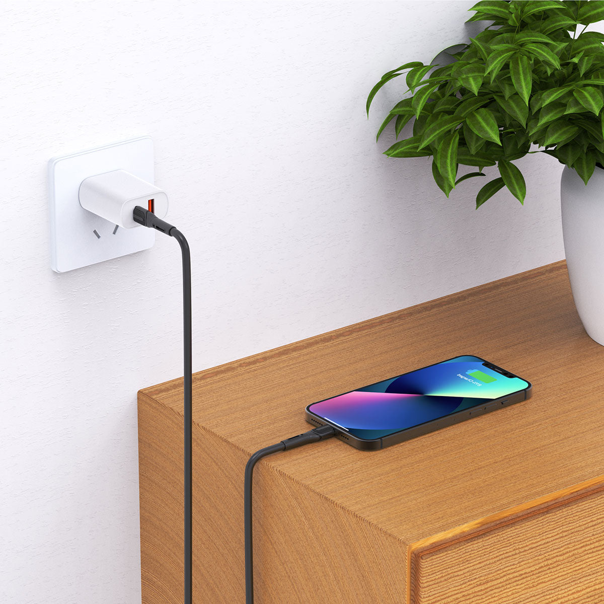 Wiwu Armor Wİ-C005 Kablo Ucu Korumalı Tasarım 20W Hızlı Şarj Özellikli Type-C to Lightning PD Kablo 1M Beyaz