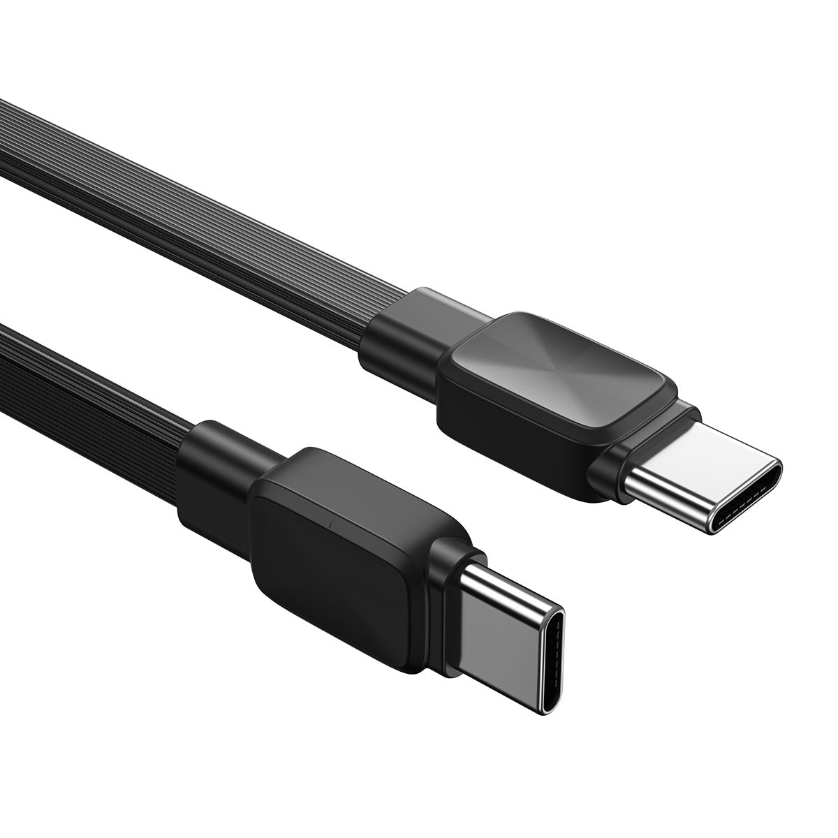 Wiwu Bravo Wİ-C004 Yassı Tasarım 60W Hızlı Şarj Özellikli Type-C To Type-C PD Kablo 1M Beyaz