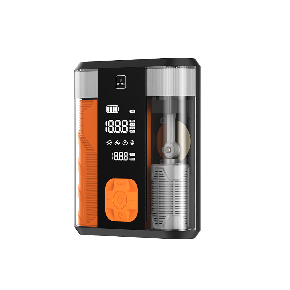 Wiwu CG201 4in1 Dijital LED Göstergeli Araç Akü Acil Durum Takviye Güç Kaynağı Powerbank 40W 8800mAh