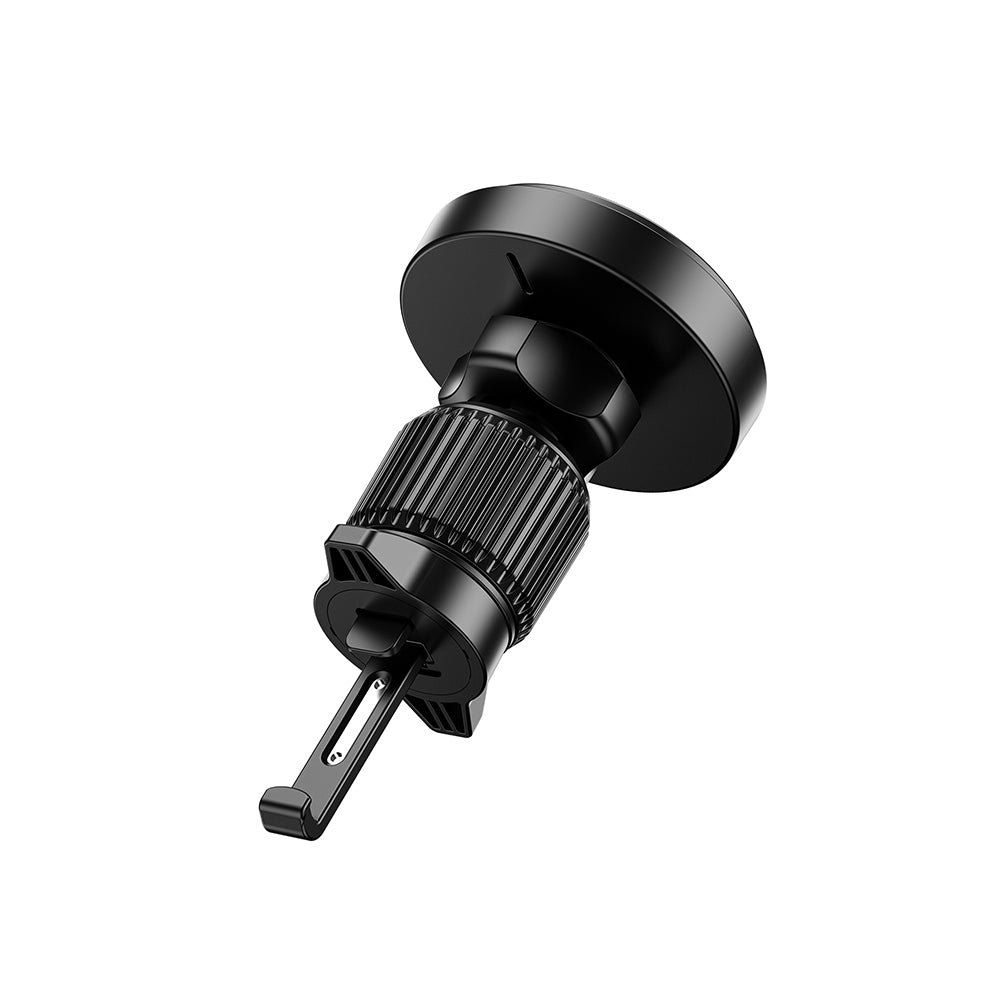 Wiwu CH-325 M-safe Şarj Özellikli Aramid Fiber Qi2 Teknolojili Havalandırma Tasarım Araç Telefon Tutucu 15W Siyah