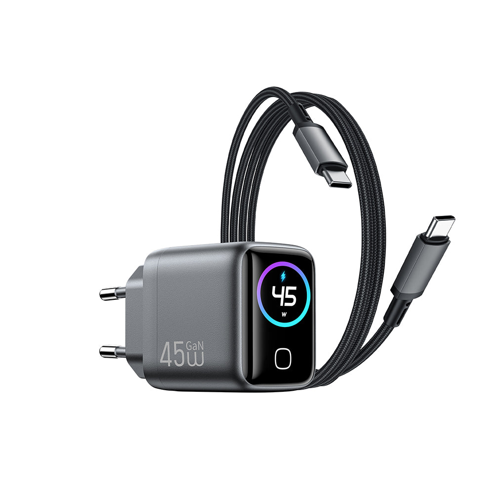 Wiwu CHG500 Voyager Serisi GaN Teknolojili PD/QC TFT Göstergeli Hızlı Şarj Başlığı 45W