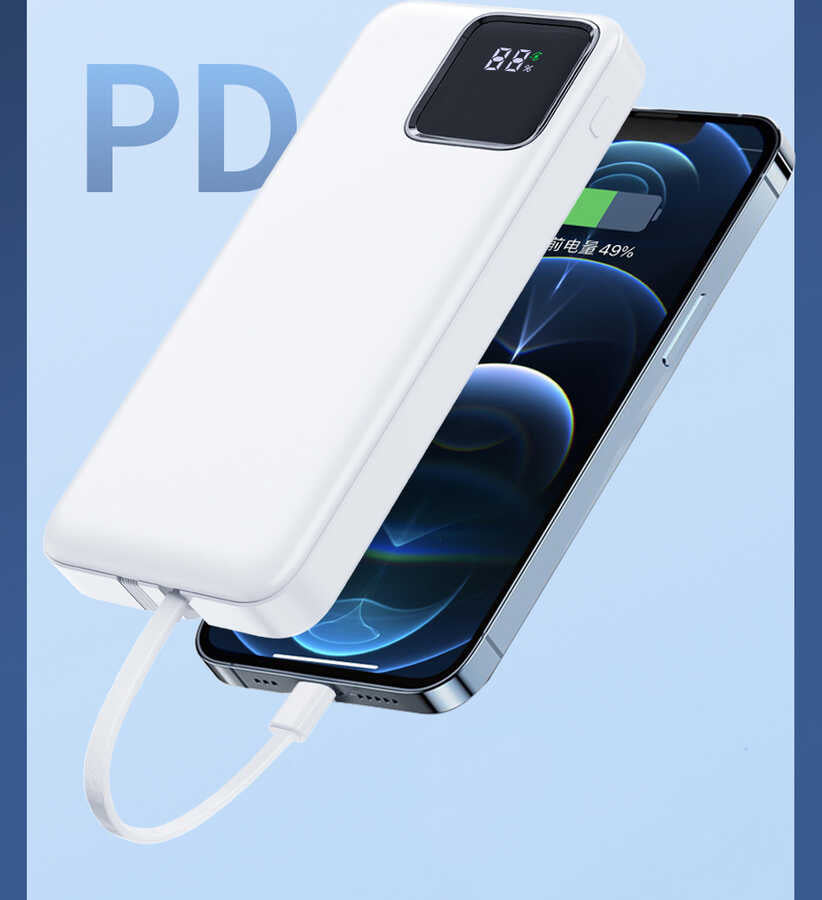 Wiwu JC-18 PD Hızlı Şarj Özellikli Led Göstergeli Powerbank 18W 10000mAh Beyaz