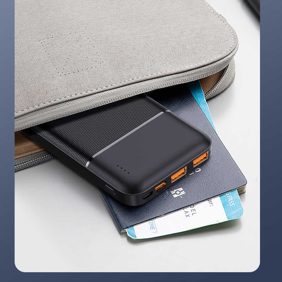 Wiwu JC-19 PD Hızlı Şarj Özellikli Şarj Göstergeli Powerbank 20W 10000mAh Siyah