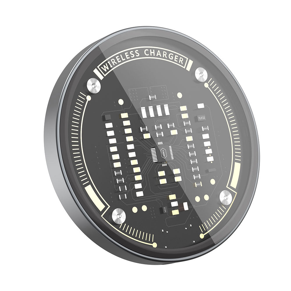 Wiwu M17 Magnetik Intelligent Transparan Wireless Şarj Ultra İnce Şeffaf 15W Android iOS Destekli Siyah